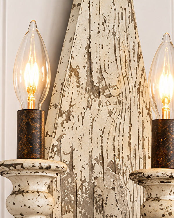 Chateau-Inspired Wood & Iron Wall Sconce