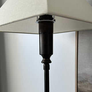 Cream fabric lampshade close-up texture detail