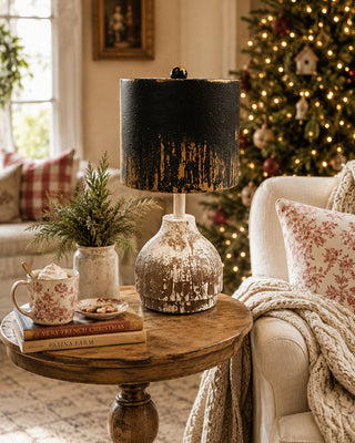 Hand-Forged Iron & Wood Table Lamps, Set of 2