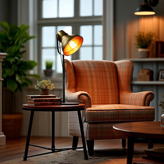 Industrial Metal Table Lamp with Adjustable Head