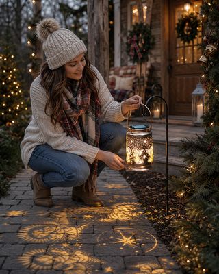 Heavenly Cutout Solar Lantern for Garden and Porch