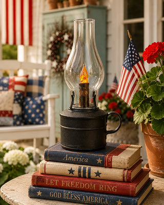 Black Barn Lantern Battery Operated LED Candle Timer