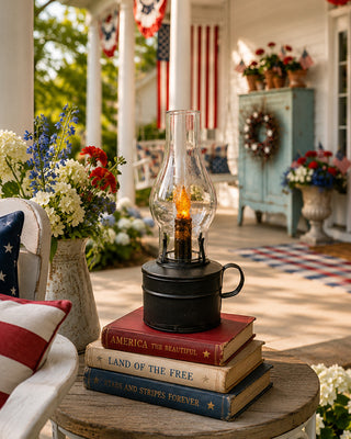 Black Barn Lantern Battery Operated LED Candle Timer