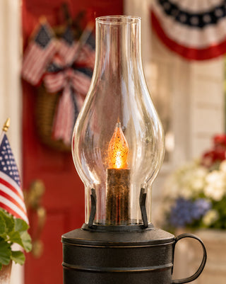Black Barn Lantern Battery Operated LED Candle Timer