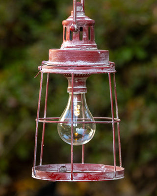 Black Double Garden Hook and Red Metal Hanging Lantern – Choose Your Style