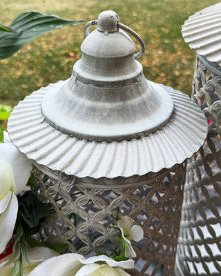 Artisan Lattice Metal Candle Lanterns, Set of 2