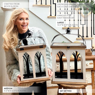 Large decorative lanterns set, farmhouse home decor