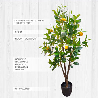 Artificial lemon tree indoor outdoor home decor