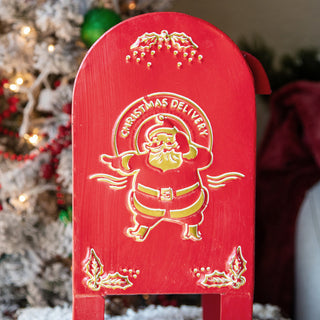 Vintage-Inspired Red Metal Santa’s Letters Mailbox