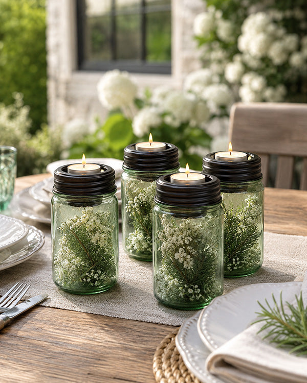 Black Mason Jar Lids, Set of 4