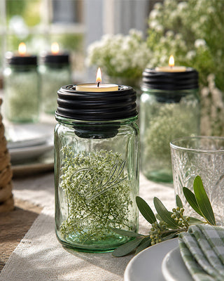 Black Mason Jar Lids, Set of 4