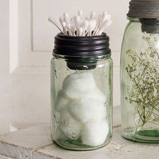 Mason jar organizer with cotton and swabs