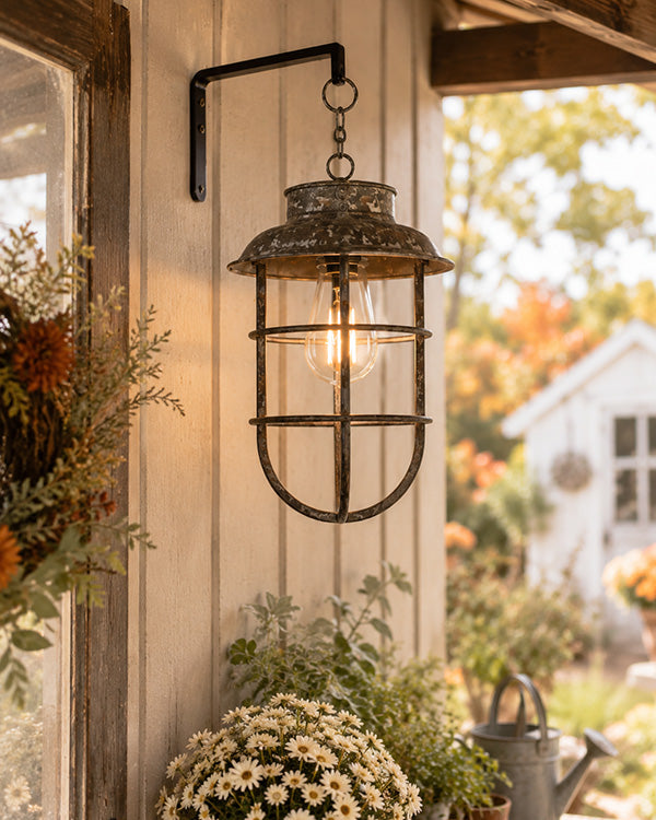 Vintage-Inspired Aged Bronze Pendant Lantern