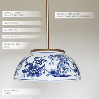 Grand Chinoiserie Rose Pendant Light