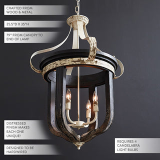 Distressed wood metal lantern chandelier product dimensions