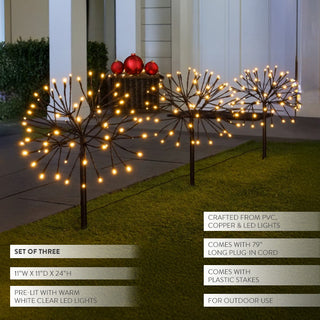 Starburst Pathway Lights, Set of 3