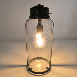12 Inch Cordless Battery Operated Glass Edison Lantern