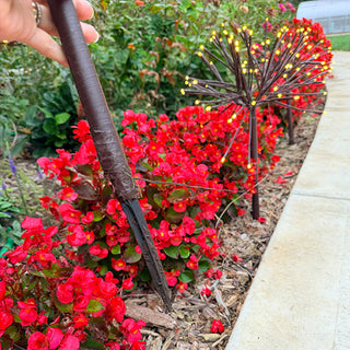 Garden stake LED lights installation detail