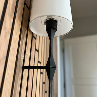 Top view of battery operated wall sconce mount showing easy installation bracket system