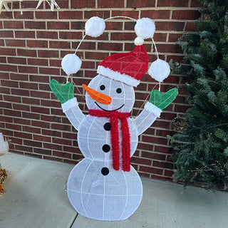 Oversized LED Snowman and Penguin Christmas Yard Decoration Set