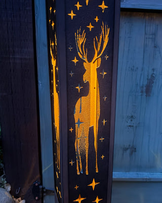 Interchange-a-glow Series: Reindeer Solar Light Pillars, Set of 2