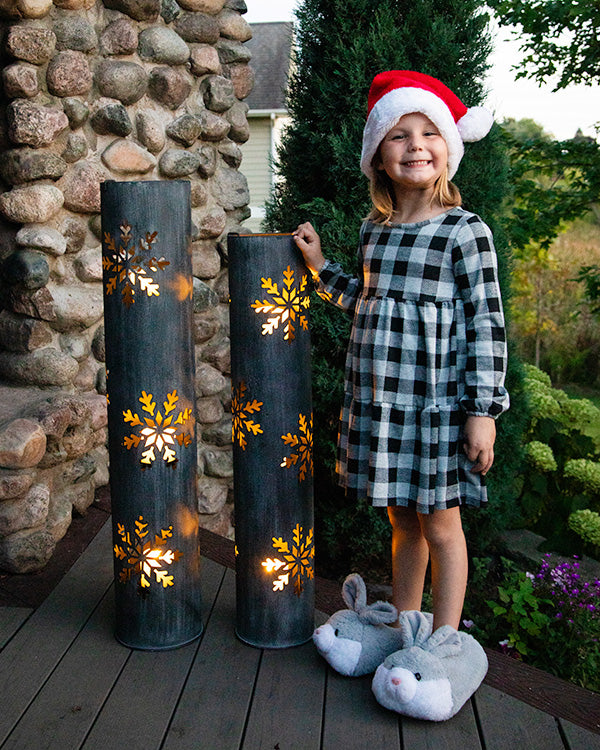 Let It Glow Metal Snowflake Candle Towers