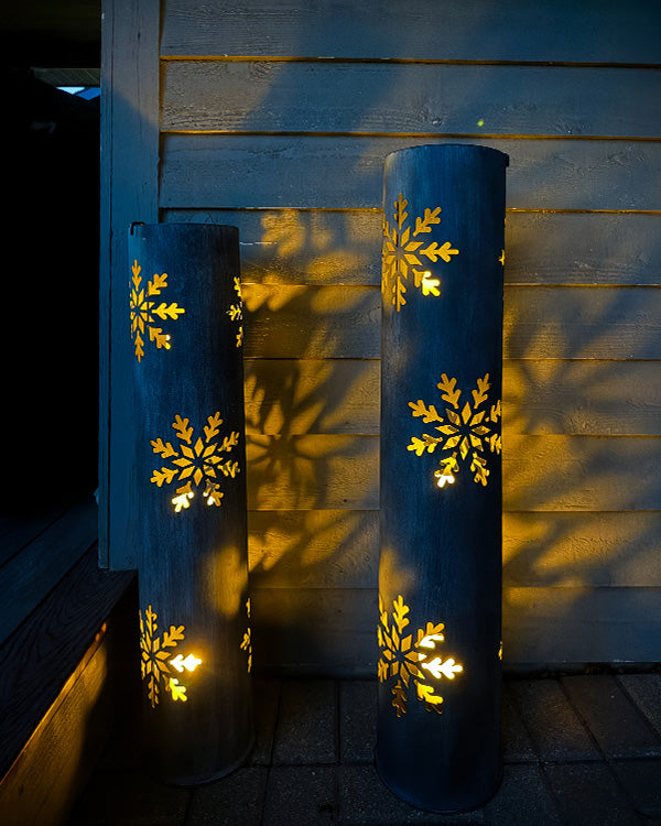 Let It Glow Metal Snowflake Candle Towers
