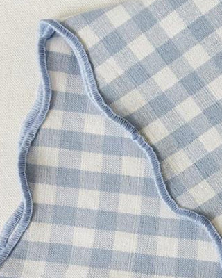 Scalloped Blue & White Table Linens Collection - Choose Your Style