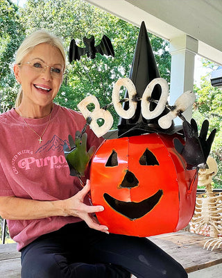 BOO-tiful Jack-o-Lantern Luminaire with Removable Hat