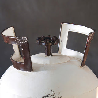 Top view of rustic metal skull lantern