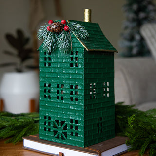 Vintage Christmas Village Luminary, Set Of 3