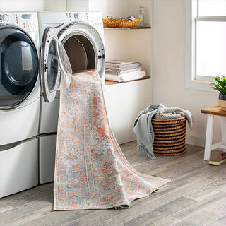 Coral Rust Washable Rug