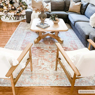 Coral Rust Washable Rug