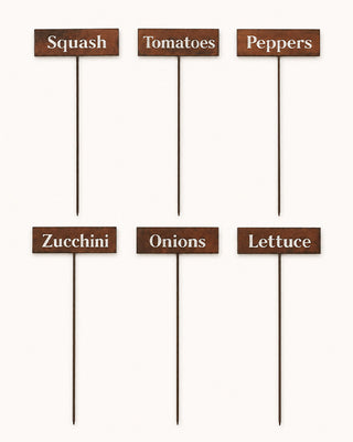 Rustic Iron Plant Markers, Set of 6