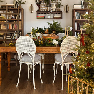 Vintage-Inspired Distressed White Side Dining Chair, Set of Two