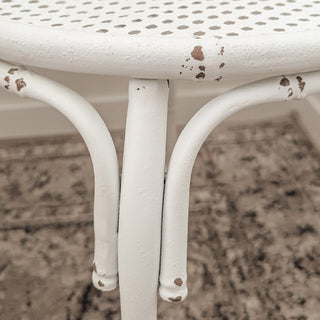 Vintage-Inspired Distressed White Side Dining Chair, Set of Two