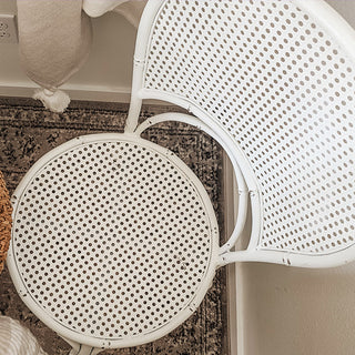 Vintage-Inspired Distressed White Side Dining Chair, Set of Two