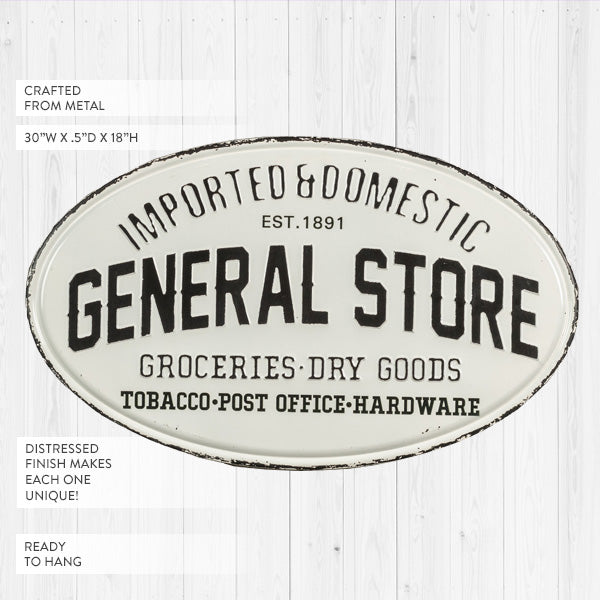 Distressed Metal General Store Sign - Decor Steals