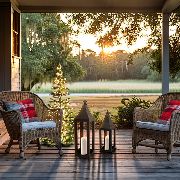 View of Modern Black Metal Lanterns - Decor Steals