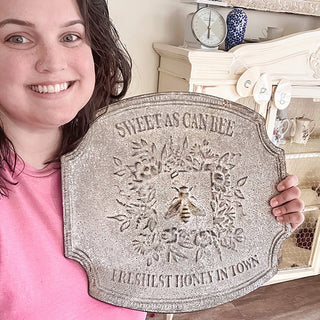Sweet As Can Bee Metal Farmhouse Sign