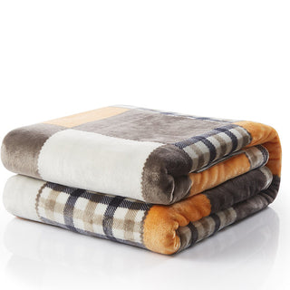 Tache Fall Orange Farmhouse Super Soft Micro Fleece Plaid Patchwork Plush Lightweight Bed Throw Blanket 