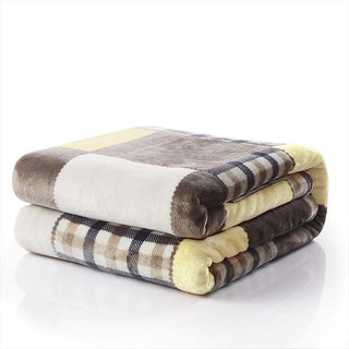 Tache Buttermilk Fall Yellow Brown Farmhouse Super Soft Plaid Patchwork Throw Blanket