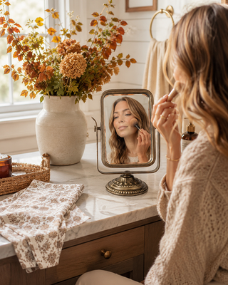 Vintage-Inspired Framed Tabletop Vanity Mirror