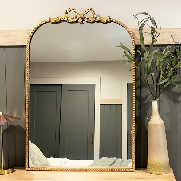 Led Bow Mirror Antique Gold Bow Mirror, Choose Your Size - Decor Steals