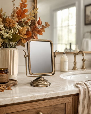 Vintage-Inspired Framed Tabletop Vanity Mirror