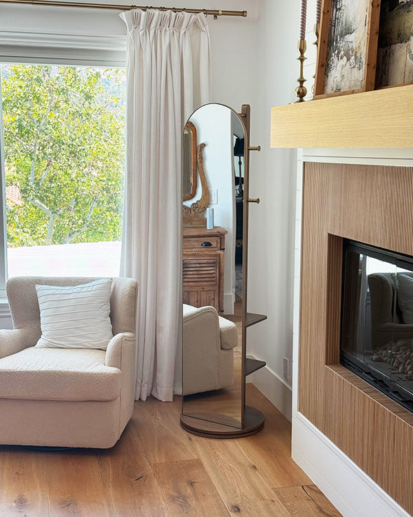 Rotating Arch Floor Mirror with Clothing Valet