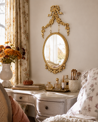 Sculpted Baroque Oval Wall Mirror