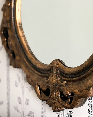 Grand Chateau Distressed Wood Arched Wall Mirror