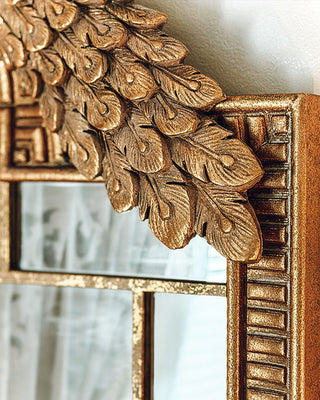 Antiqued Gold Peacock Gilded Wall Mirror