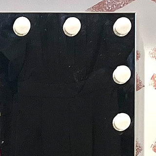 LED light bulbs detail on vanity mirror frame